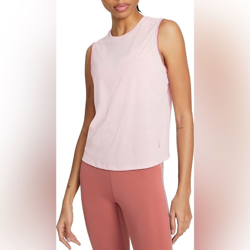 Nike Yoga Crochet Tank Top in Pink